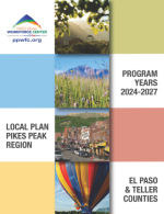 Graphic Image of mountain and hot air balloon